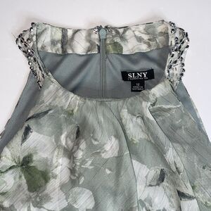 SLNY Women's Formal Green Floral Dress Size 12 Sleeveless